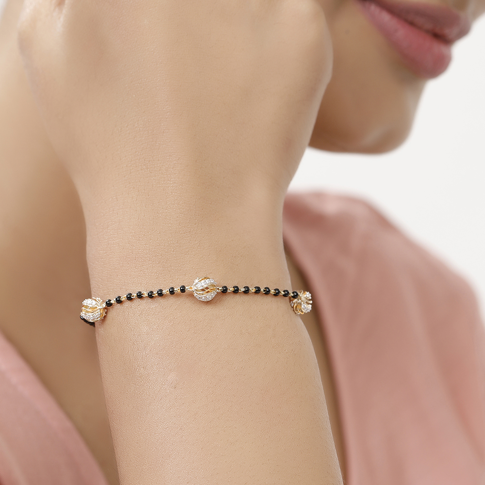 14 KT Yellow Gold Mangalsutra Bracelet