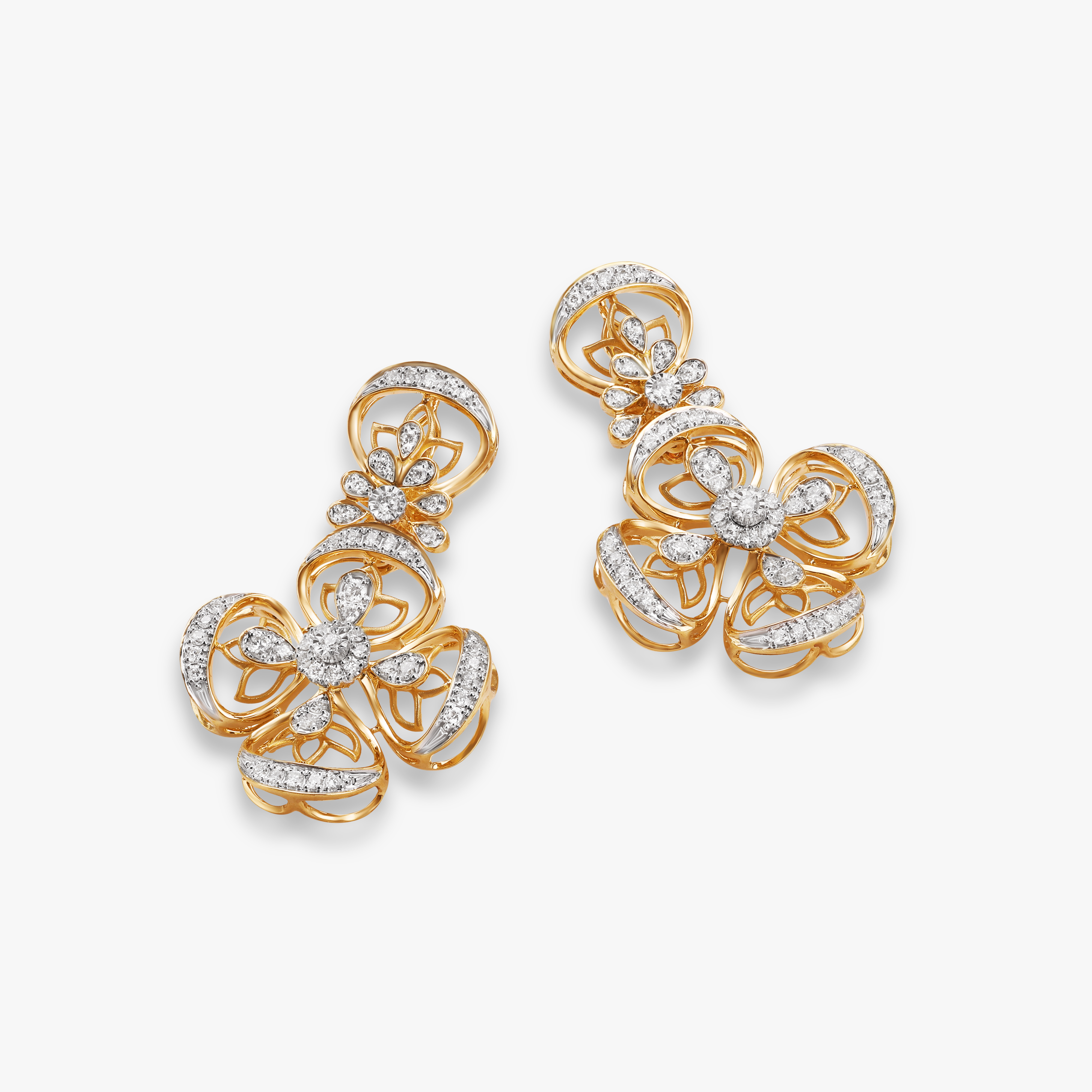 Sculpted Light Diamond Pendant and Earrings set,,hi-res image number null
