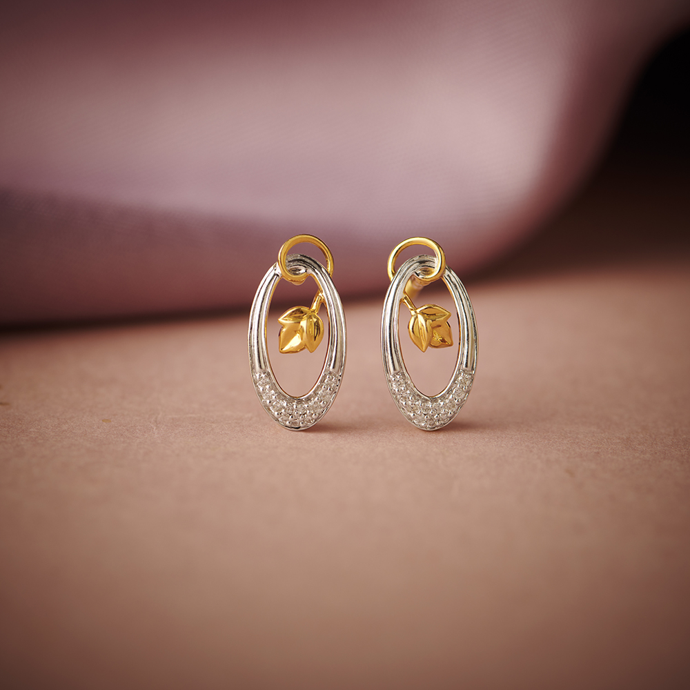 Round Diamond Stud Earrings 0.4 CT- 14k Yellow Solid Gold - Oak & Luna