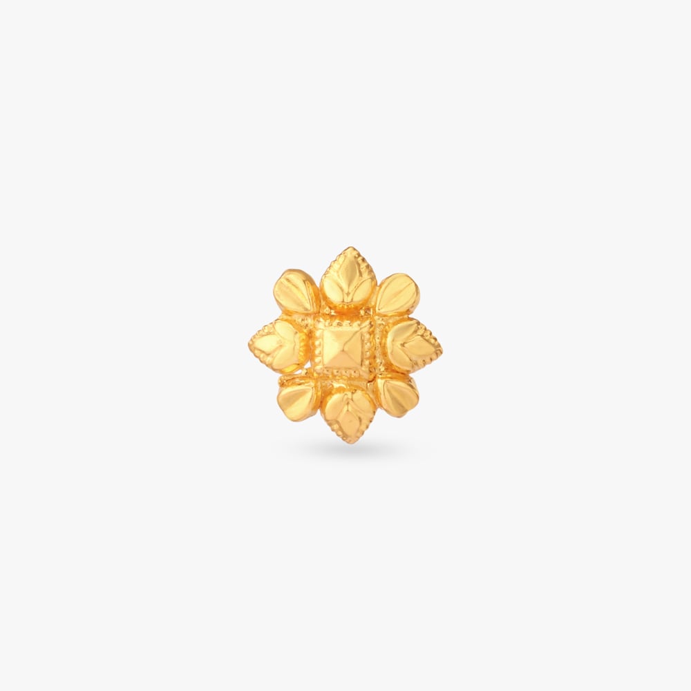 Petal Glow Gold Nose Pin,,hi-res image number null