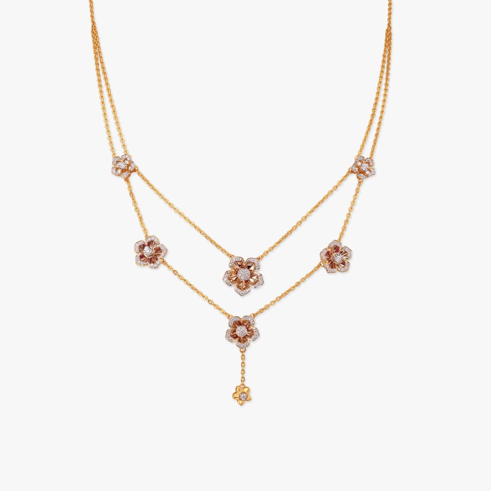 Whispering Blossoms Diamond Necklace Set,,hi-res image number null