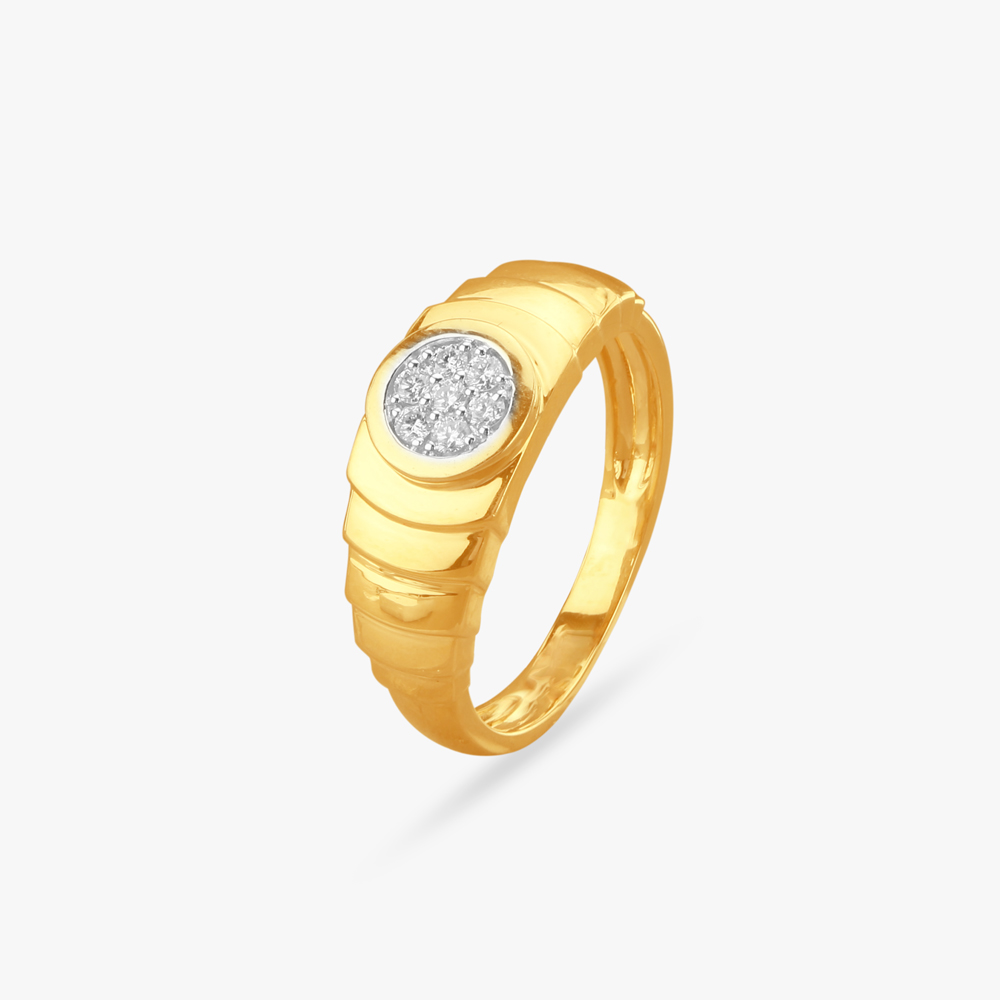 Stately Dual-Tone Diamond Finger Ring for Men,,hi-res image number null