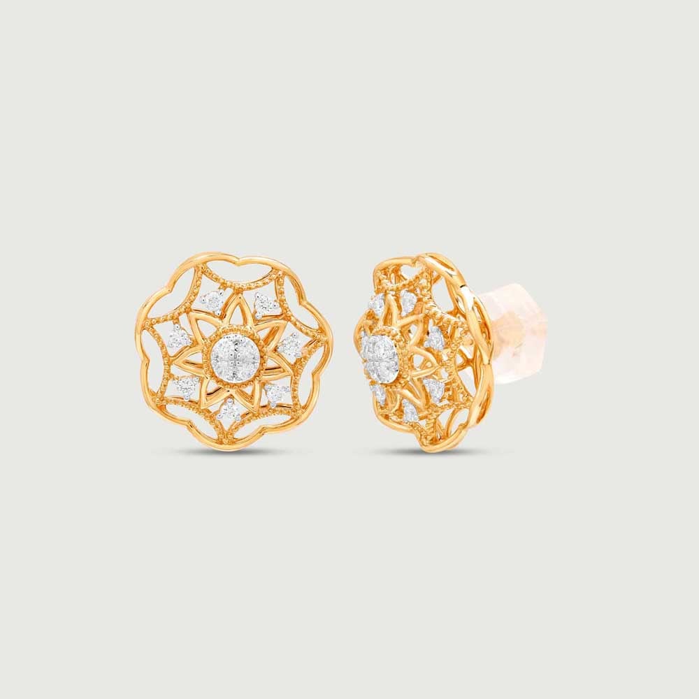Twinkle Petal Diamond Stud Earrings,,hi-res image number null