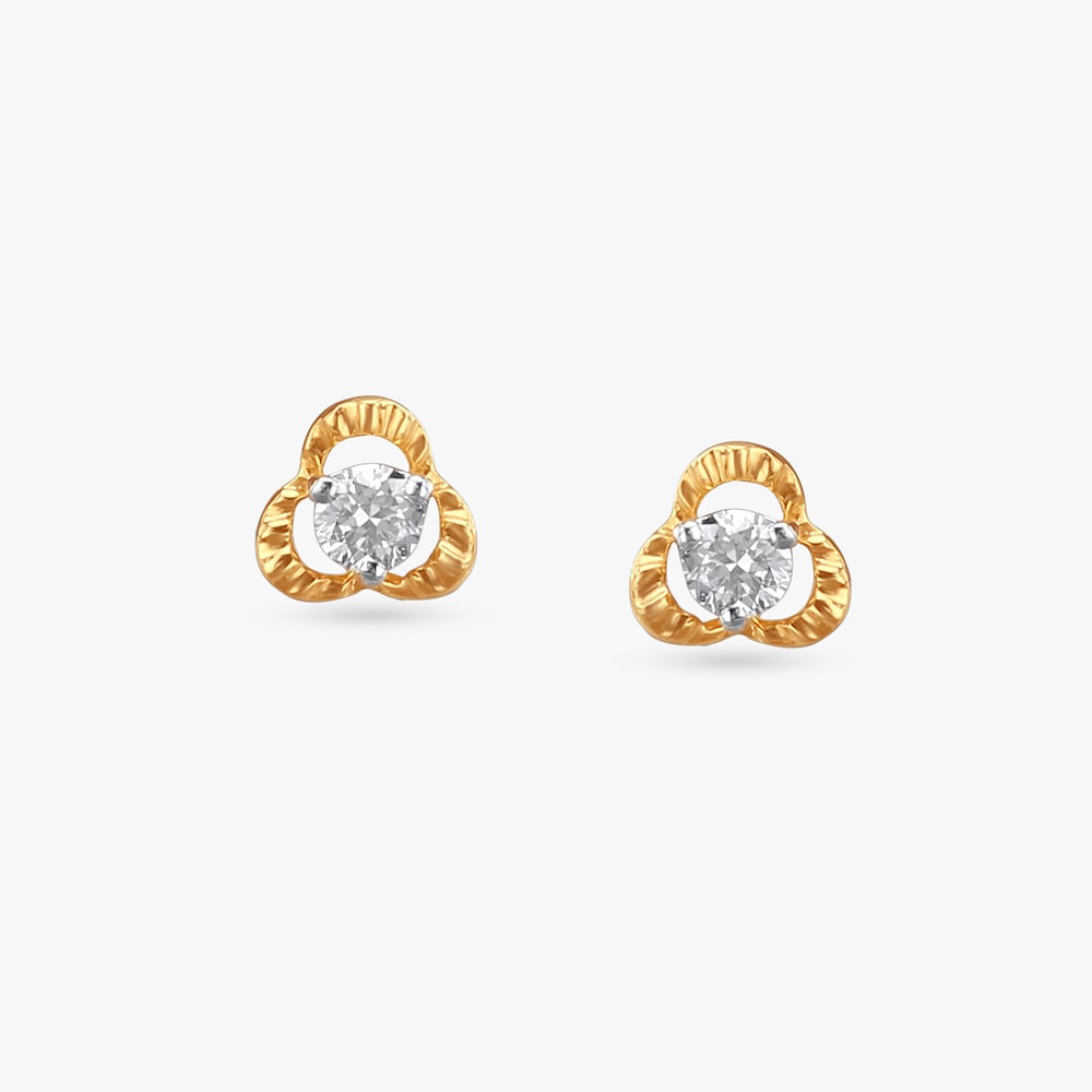 Twinkling Love Diamond Stud Earrings For Kids,,hi-res image number null