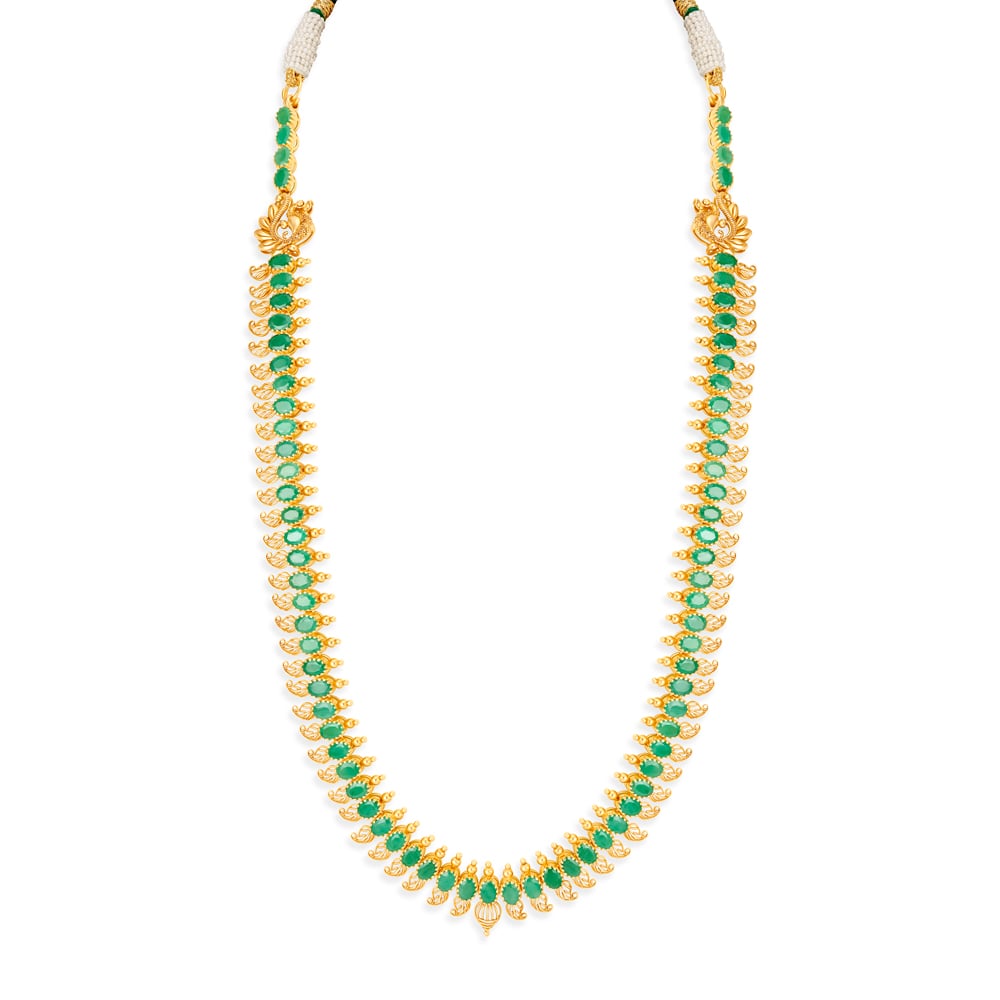 Alluring Emerald and Gold Mango Mala,,hi-res image number null