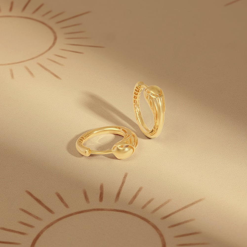 Sleek Radiant Gold Hoop Earrings,,hi-res image number null