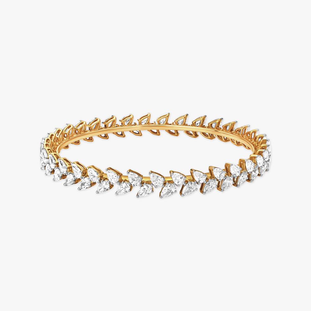 Leafy Dazzle Diamond Bangle