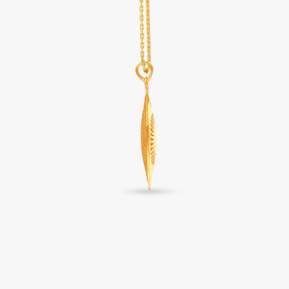Blossom Curl Gold Pendant and Earrings Set,,hi-res image number null