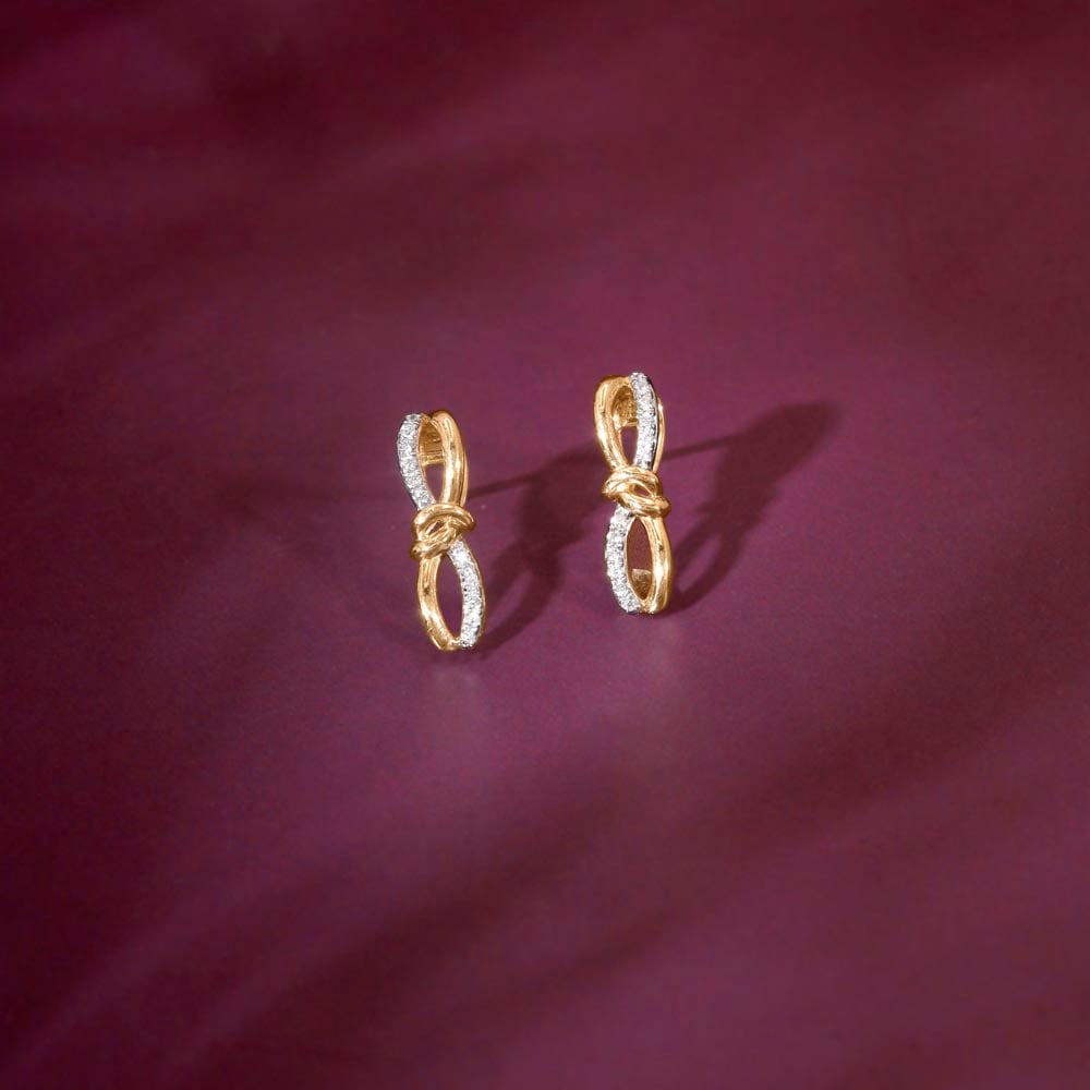 Graceful Knot Diamond Stud Earrings,,hi-res image number null