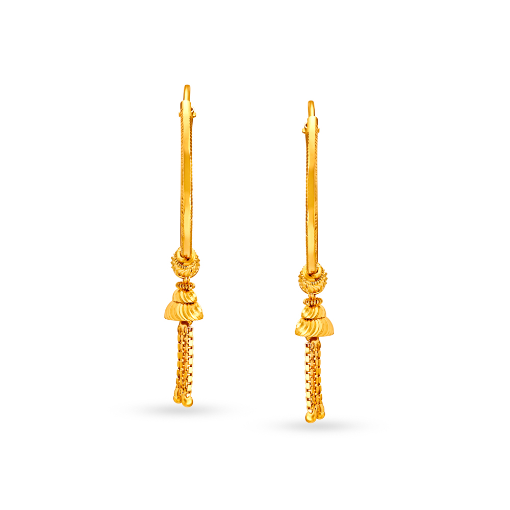 Dainty Dangling Gold Hoop Earrings,,hi-res image number null