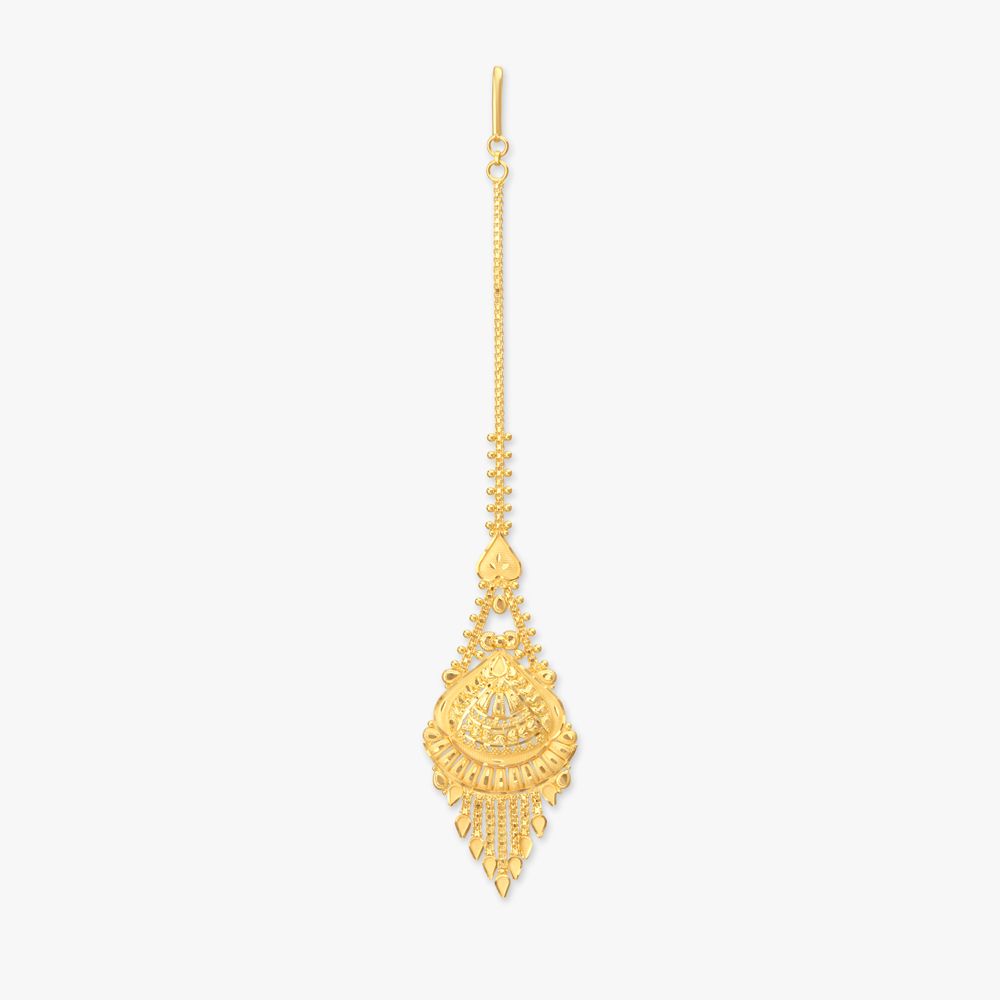 Regal Ornate Gold Maang Tikka,,hi-res image number null