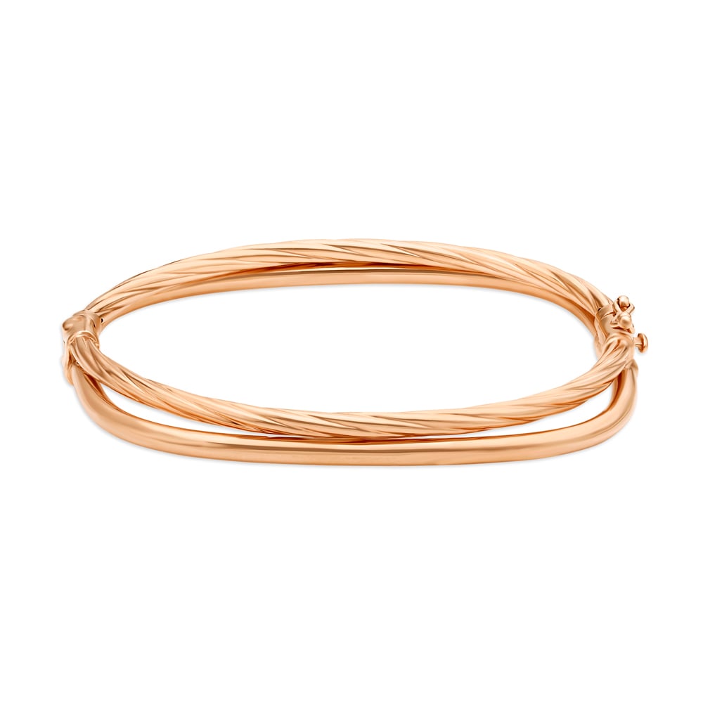 Urbane Yellow Gold Ribbed Bangle,,hi-res image number null