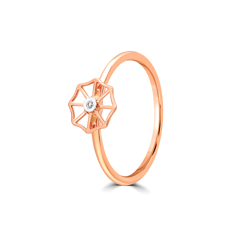 14KT Yellow Gold Golden Spiral Essence Diamond Finger Ring,,hi-res image number null