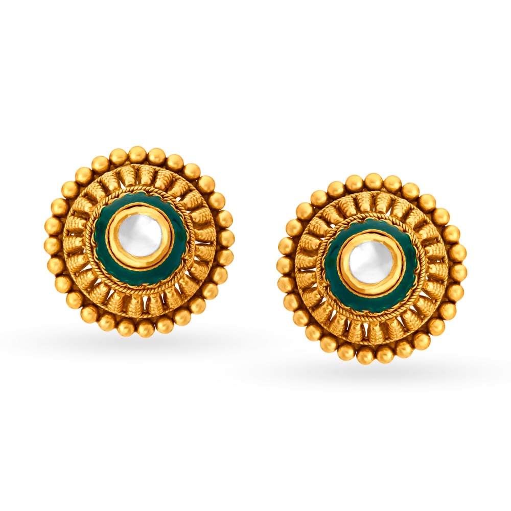 Alluring 22 Karat Yellow Gold Floral Studs,,hi-res image number null