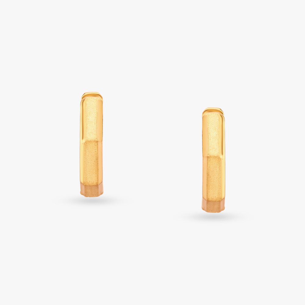 Octagon Gold Hoop Earrings,,hi-res image number null