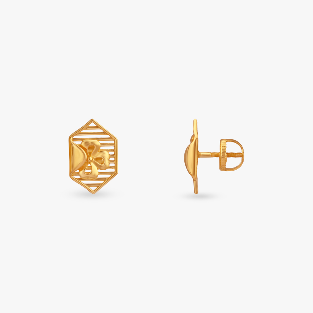Structured Grace Gold Stud Earrings,,hi-res image number null