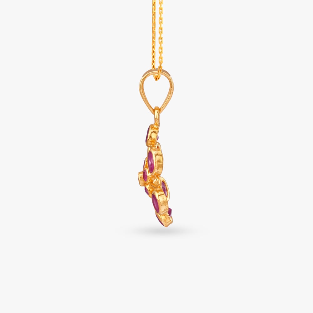 Whimsical Bloom Ruby Pendant and Earrings Set,,hi-res image number null