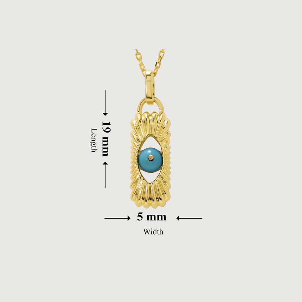 Spirited Elegance 18KT Gold Chain Turquoise Pendant with chain,,hi-res image number null