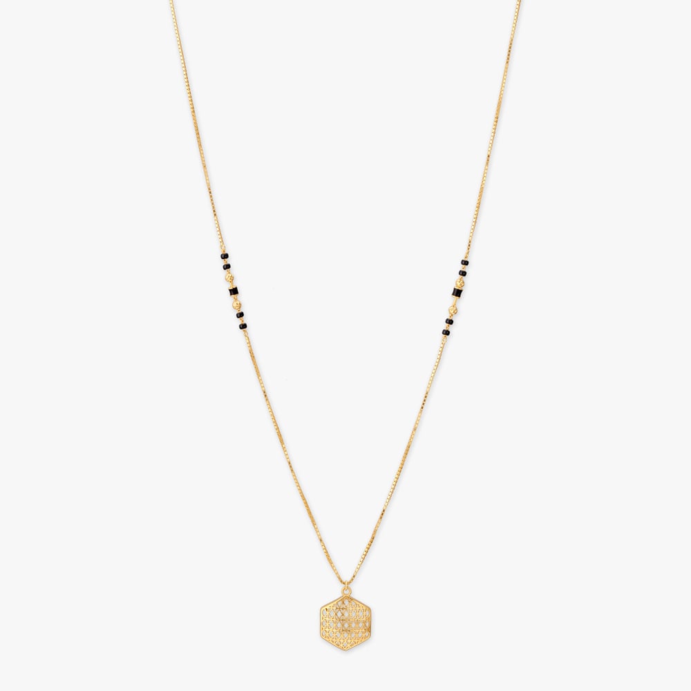Lattice Hex Gold Mangalsutra,,hi-res image number null