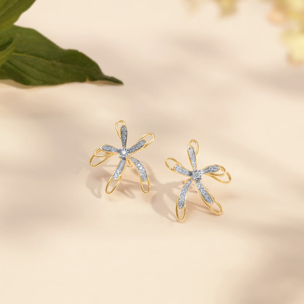 Enchanted Bloom Diamond Stud Earrings,,hi-res image number null