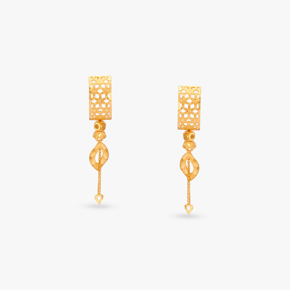 Twist Tassel Gold Drop Earrings,,hi-res image number null