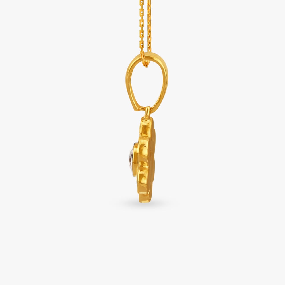 Petite Petals Diamond Pendant and Earrings set for Kids,,hi-res image number null