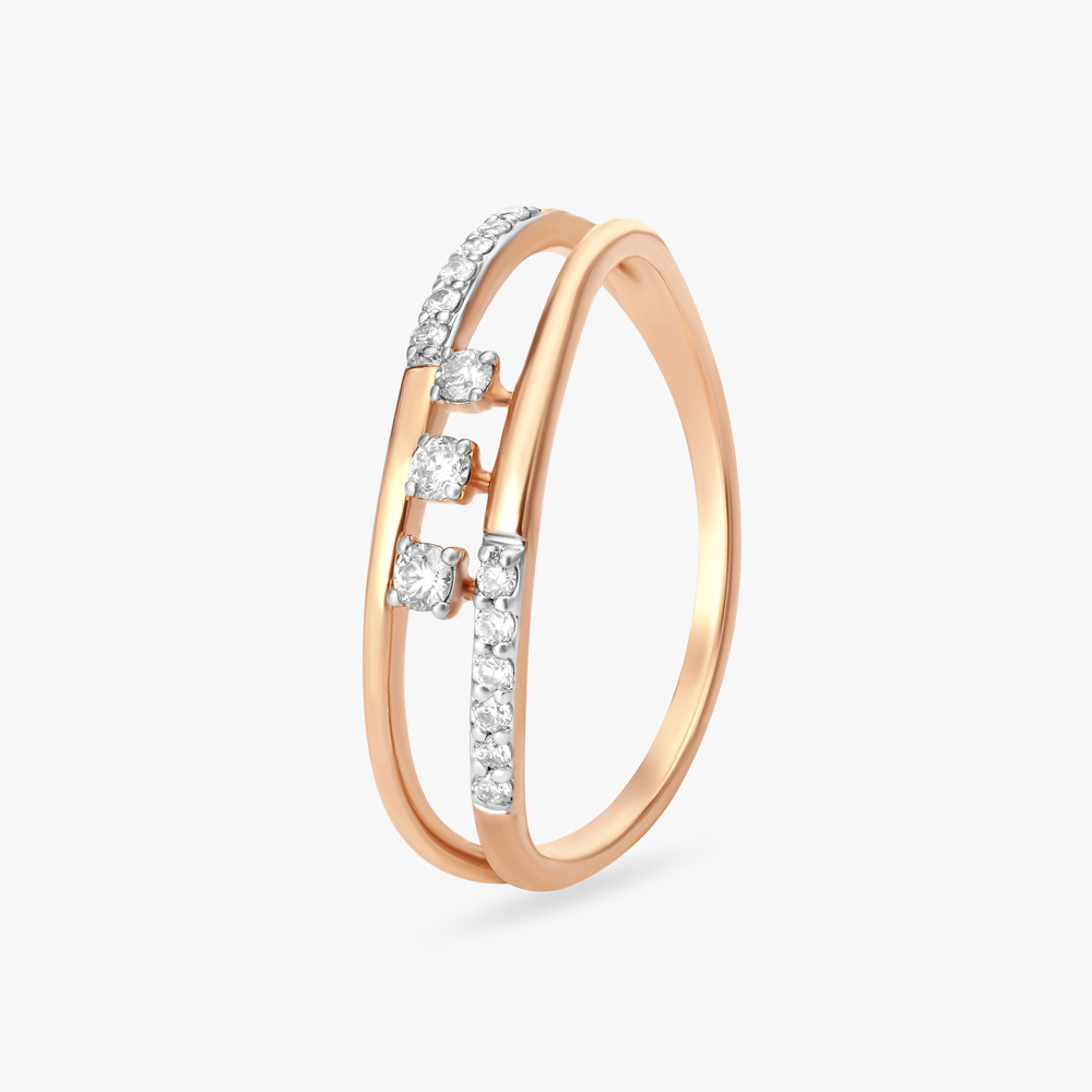 14KT Triple Layered Delicate Rose Gold Ring