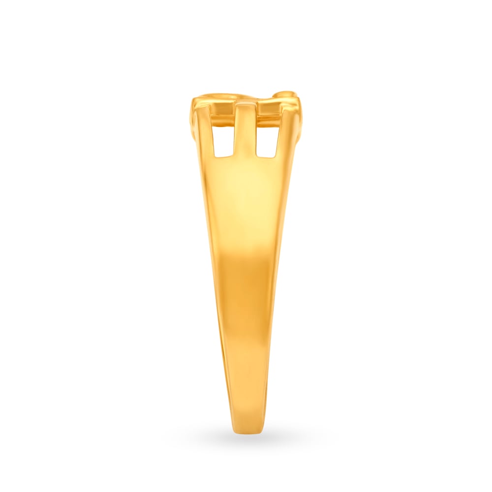 Statement 22 Karat Yellow Gold Typography Ring,,hi-res image number null