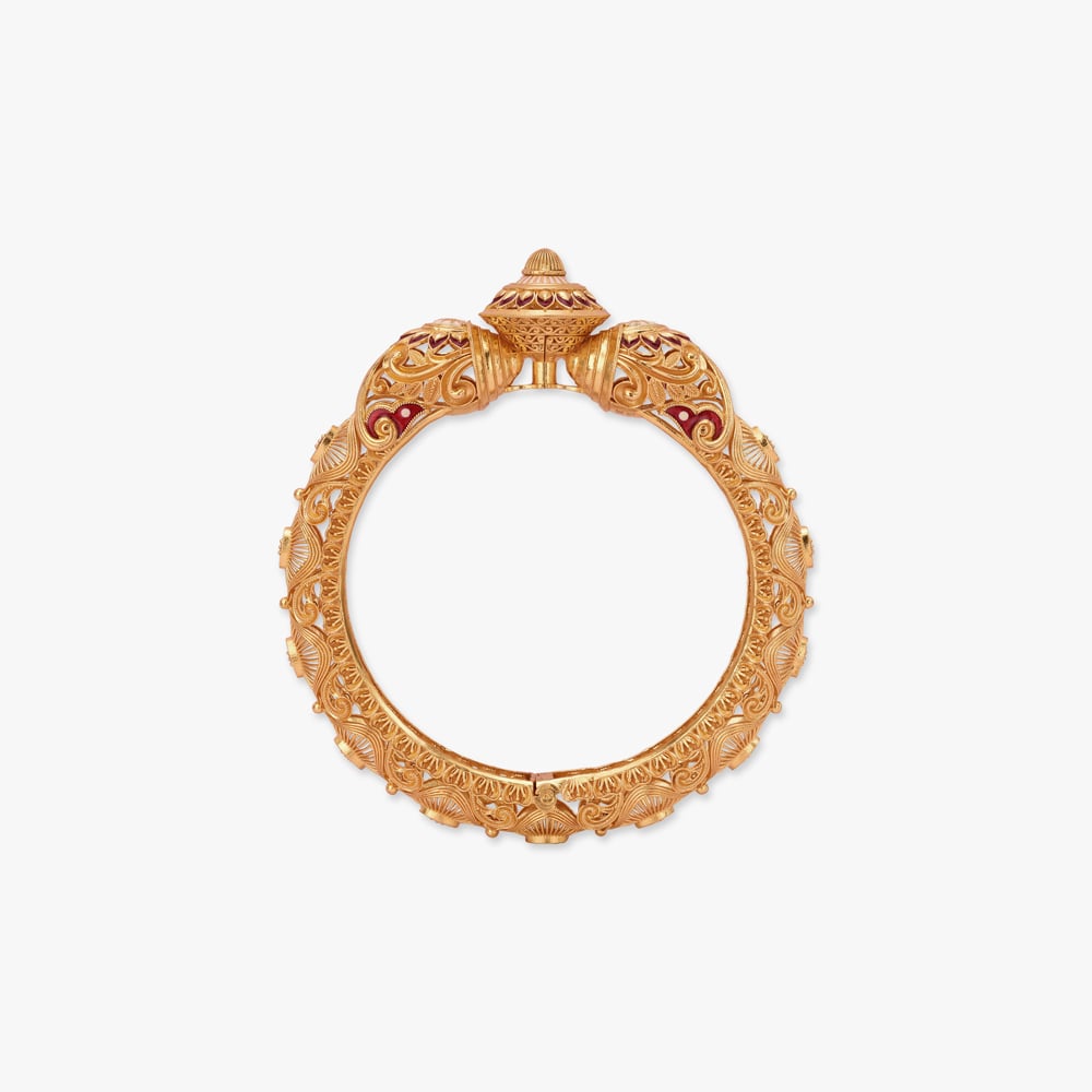 Alpona Aura Solid Bala Gold Bangles,,hi-res image number null