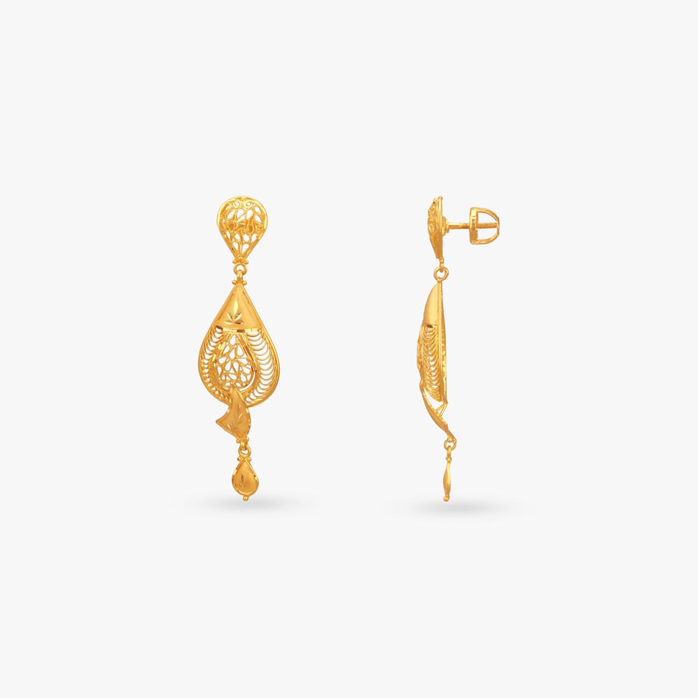 Layered Swing Gold Drop Earrings,,hi-res image number null
