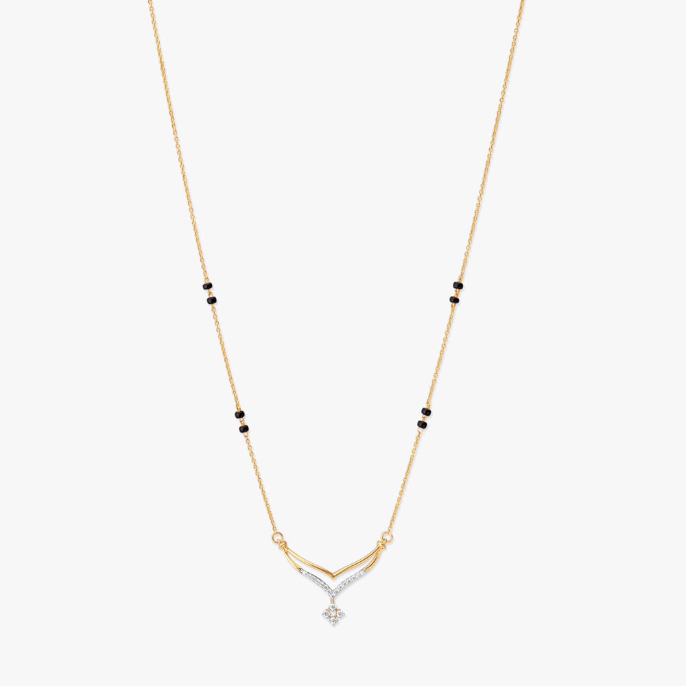 Falling Geometry Diamond Mangalsutra,,hi-res image number null