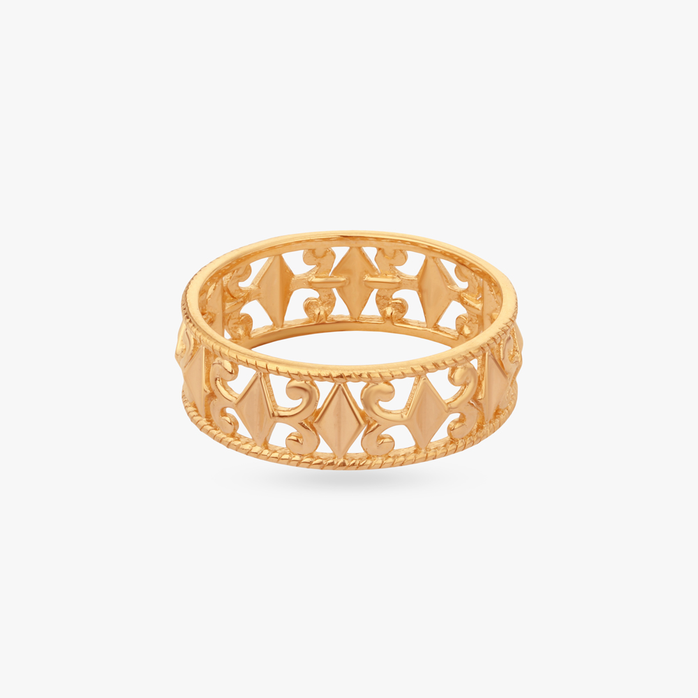 Geometric Filigree Gold Ring,,hi-res image number null