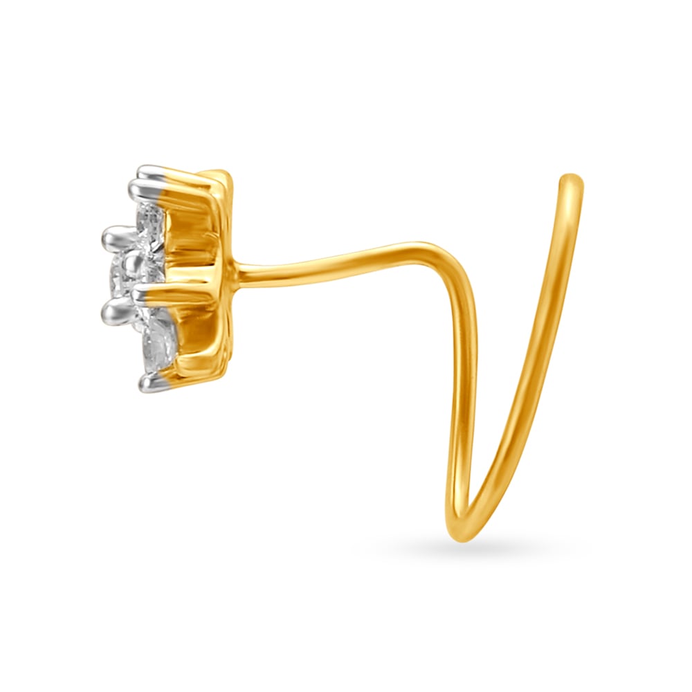 Magnificent Floral Diamond Nose Pin