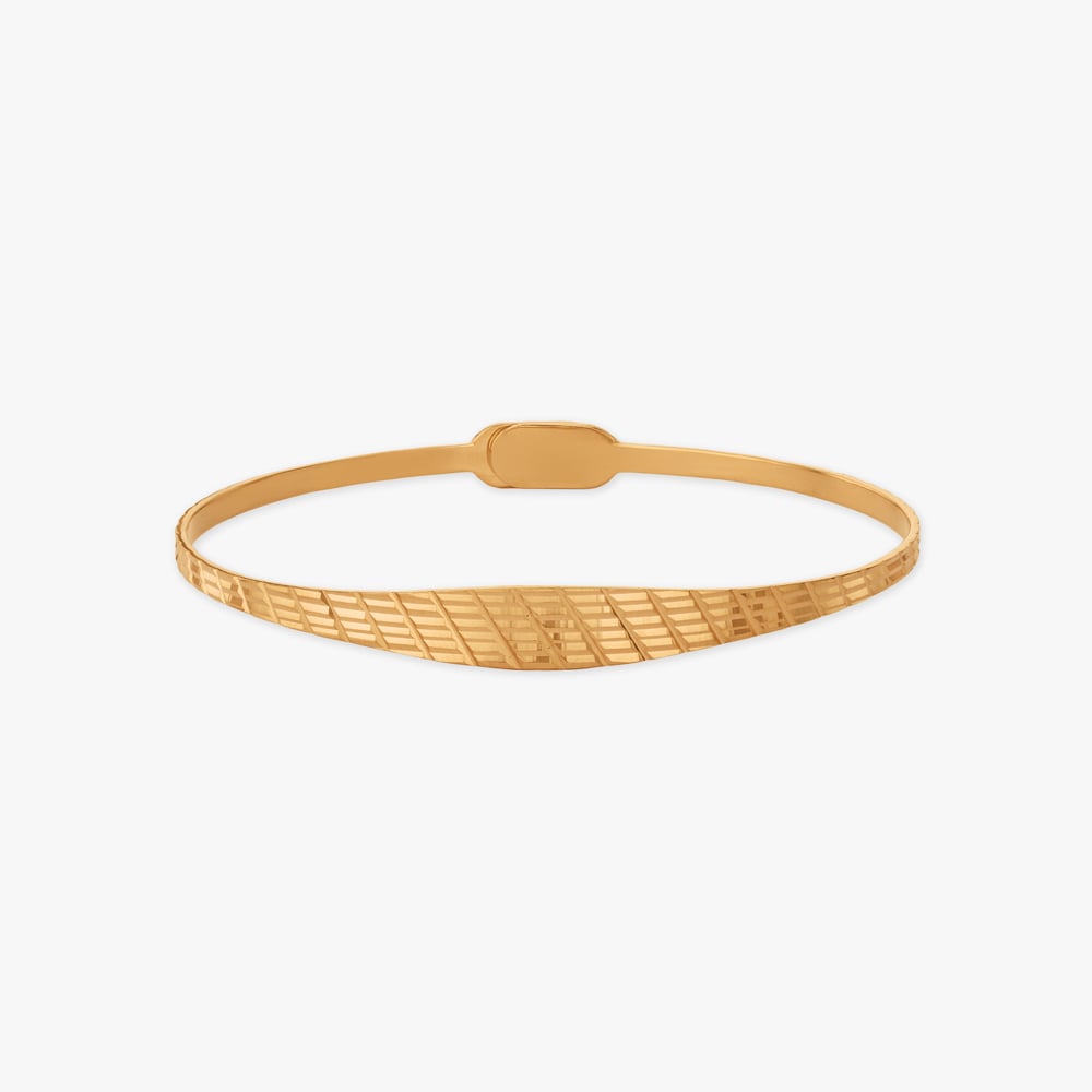 

Contemporary Grid Gold Bangle