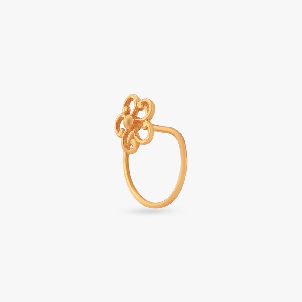 Looping Blossom Gold Nose Pin,,hi-res image number null