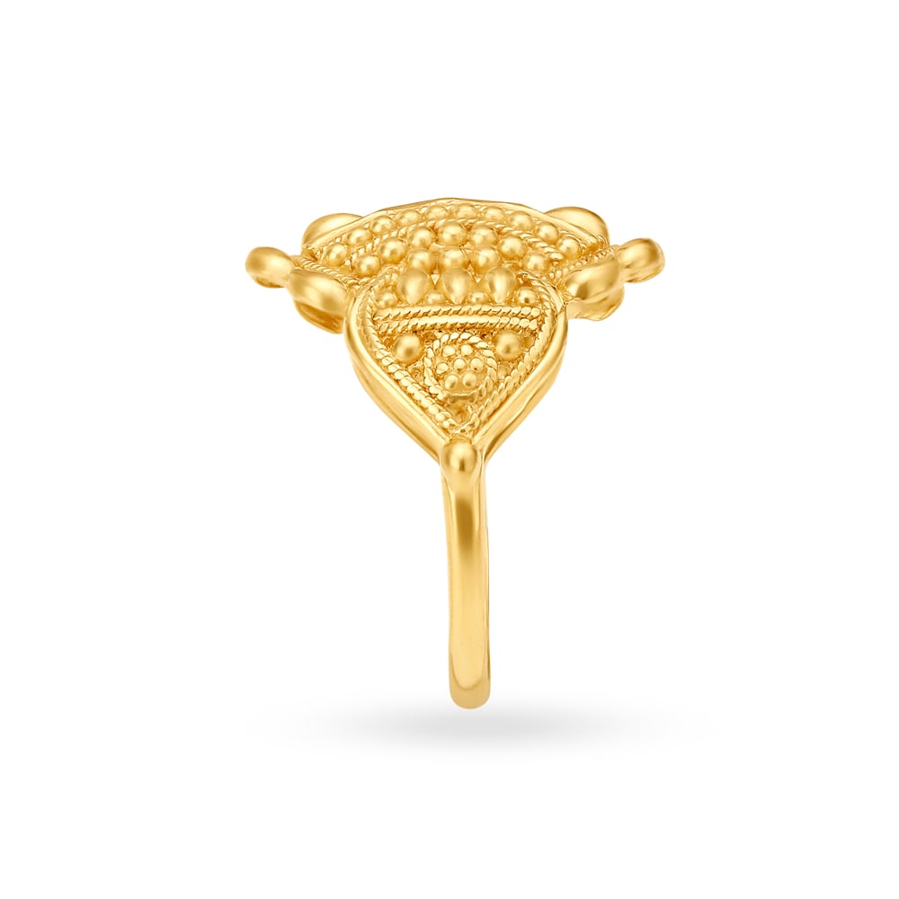 Elaborate Rava Work Traditional Gold Ring,,hi-res image number null