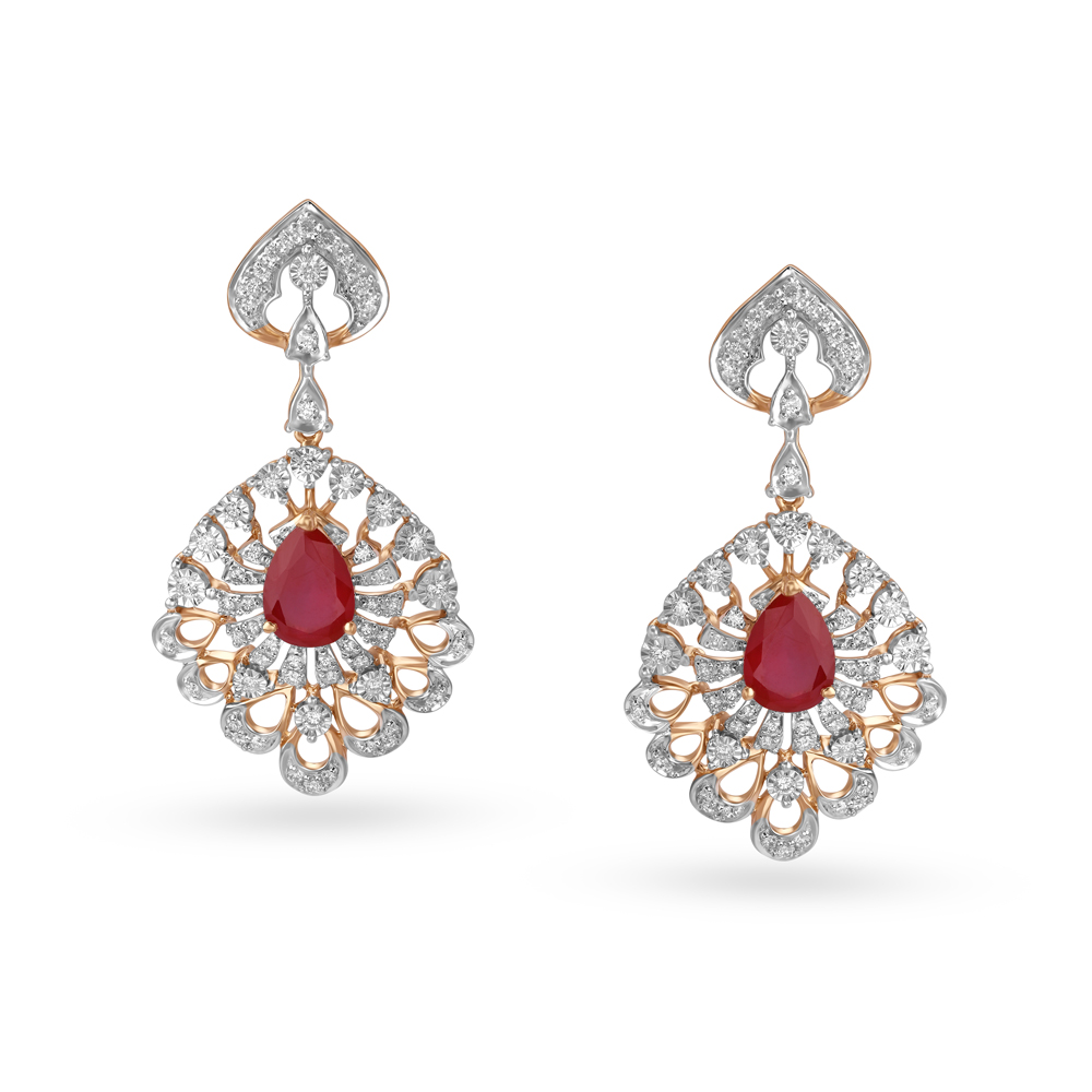 Majestic Diamond and Rose Gold Drop Earrings