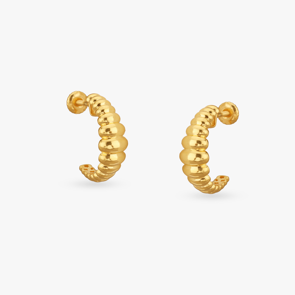 Bold Contours Gold Hoop Earrings,,hi-res image number null