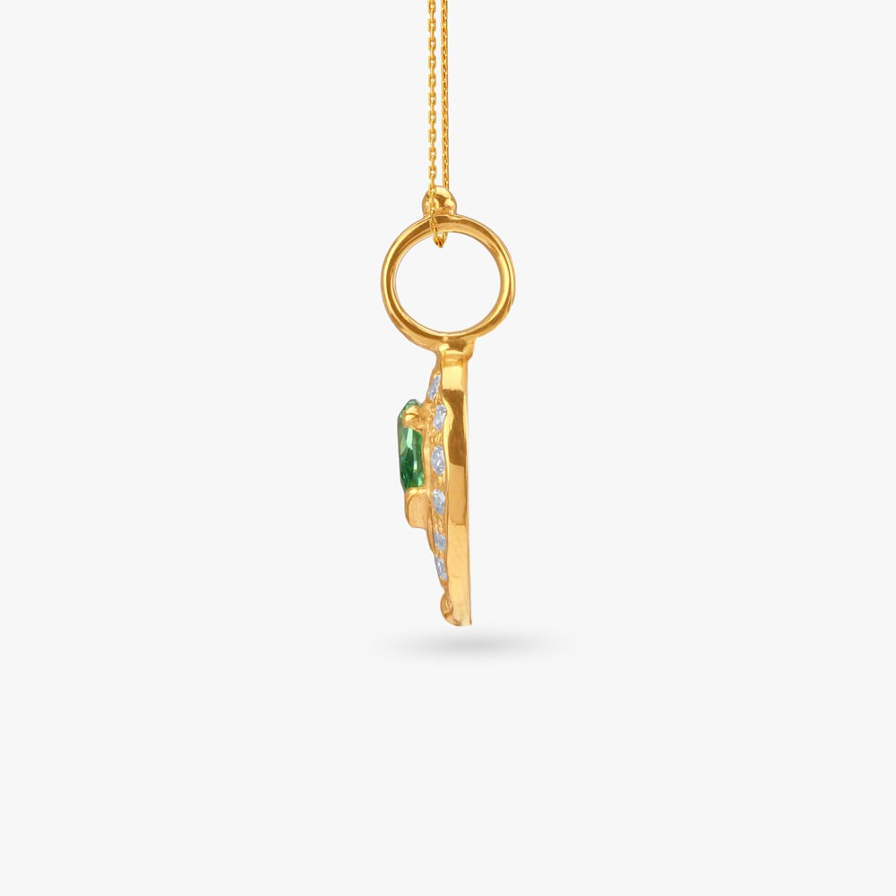 Emerald Bloom Mango Kasu Pendant,,hi-res image number null
