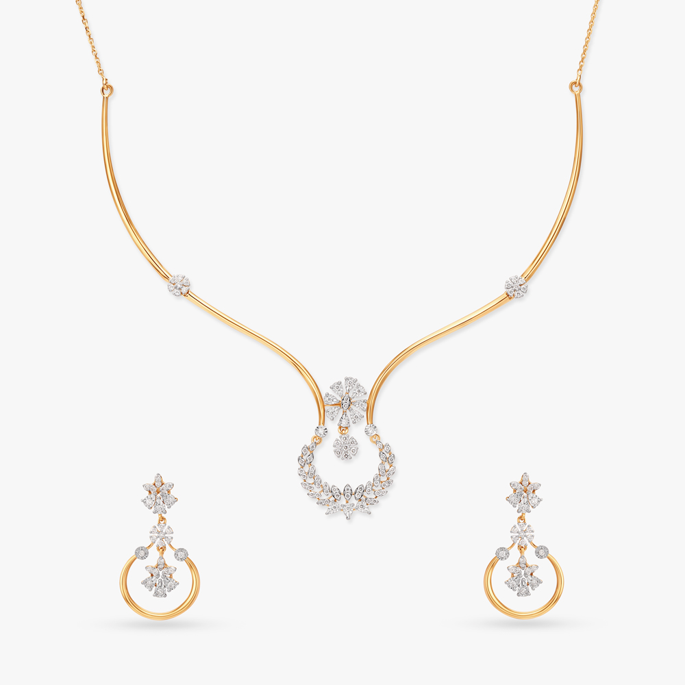 

Floral Elegance Diamond Necklace Set