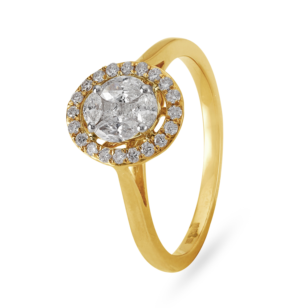Oval Cluster Diamond and Rose Gold Ring,,hi-res image number null