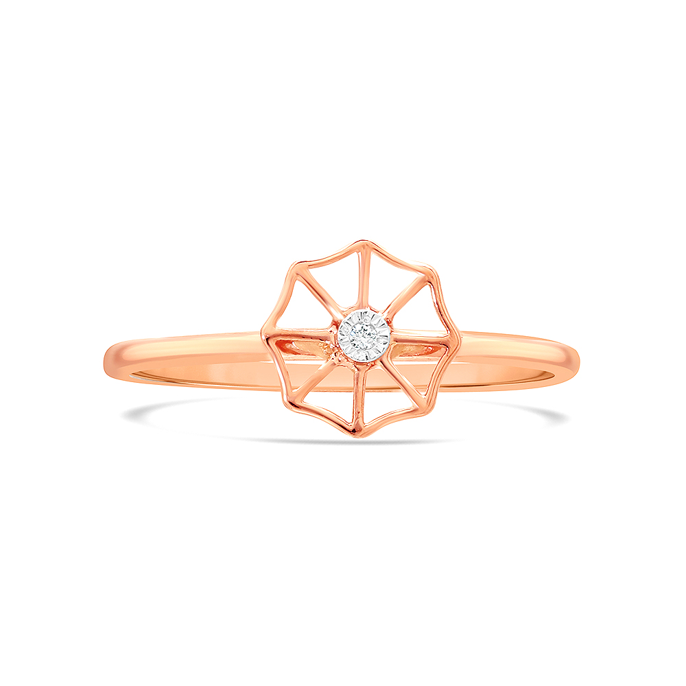 14KT Yellow Gold Golden Spiral Essence Diamond Finger Ring,,hi-res image number null