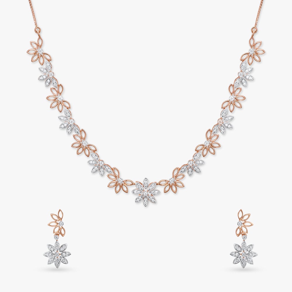 Ethereal Floral Diamond Necklace Set,,hi-res image number null