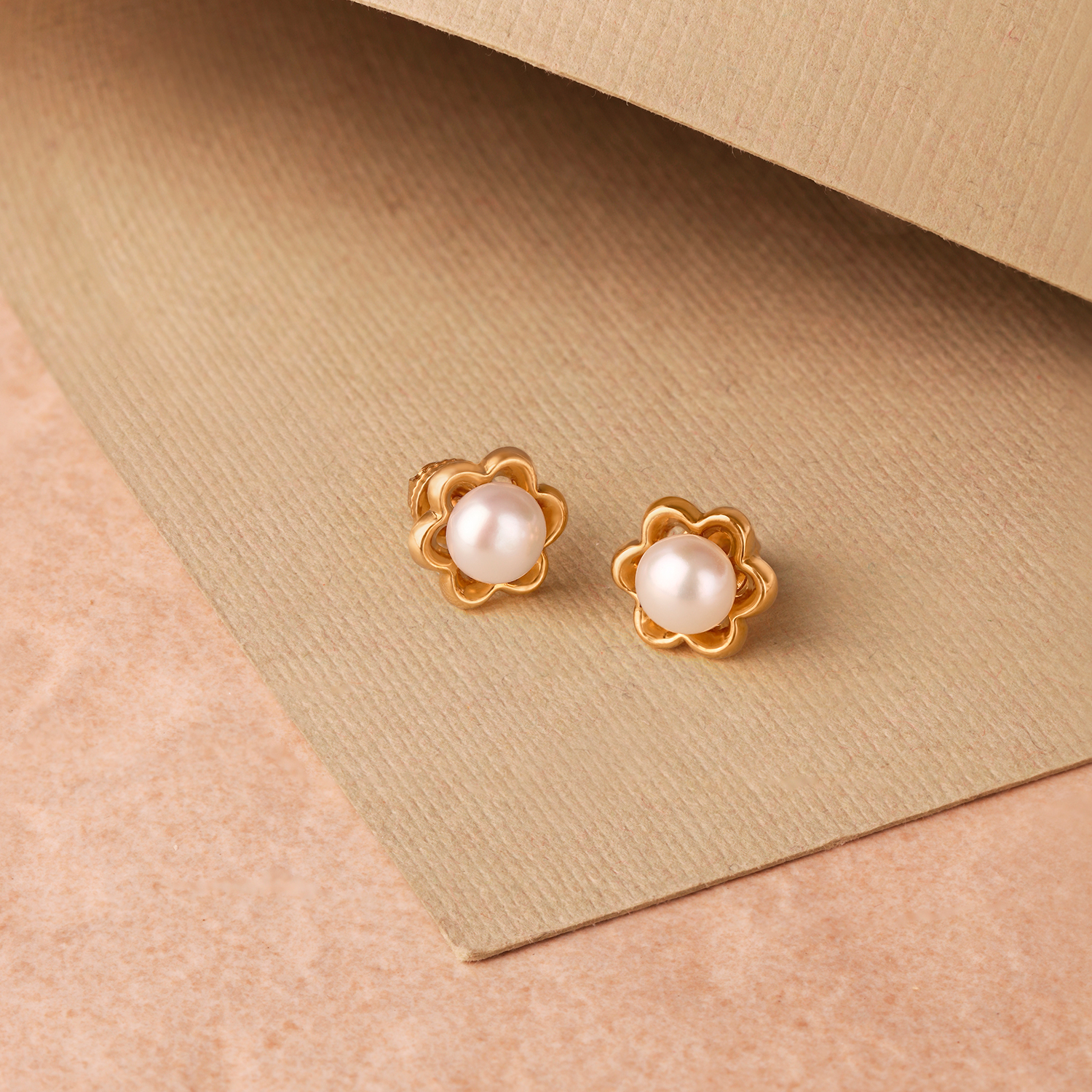 The Pearl Branch Golden Pearl Earrings