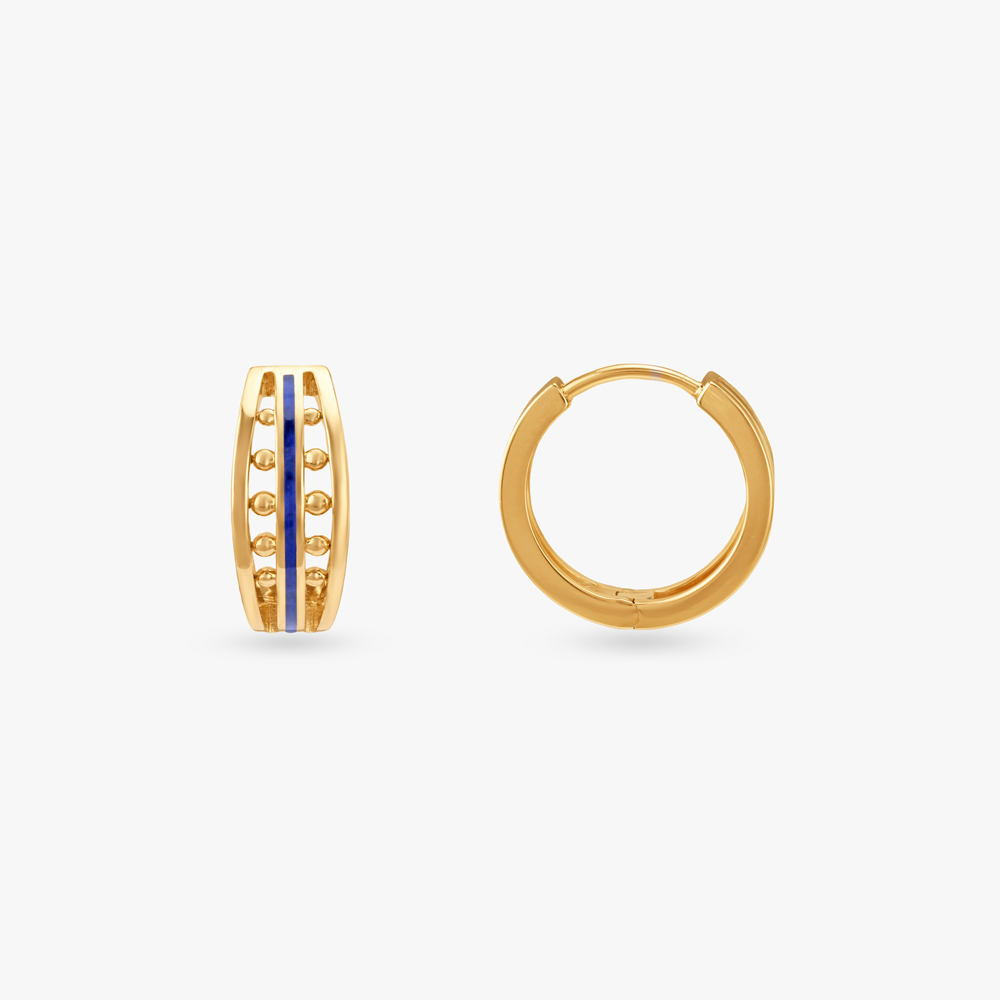 Sculpt Stripe Gold Hoop Earrings,,hi-res image number null