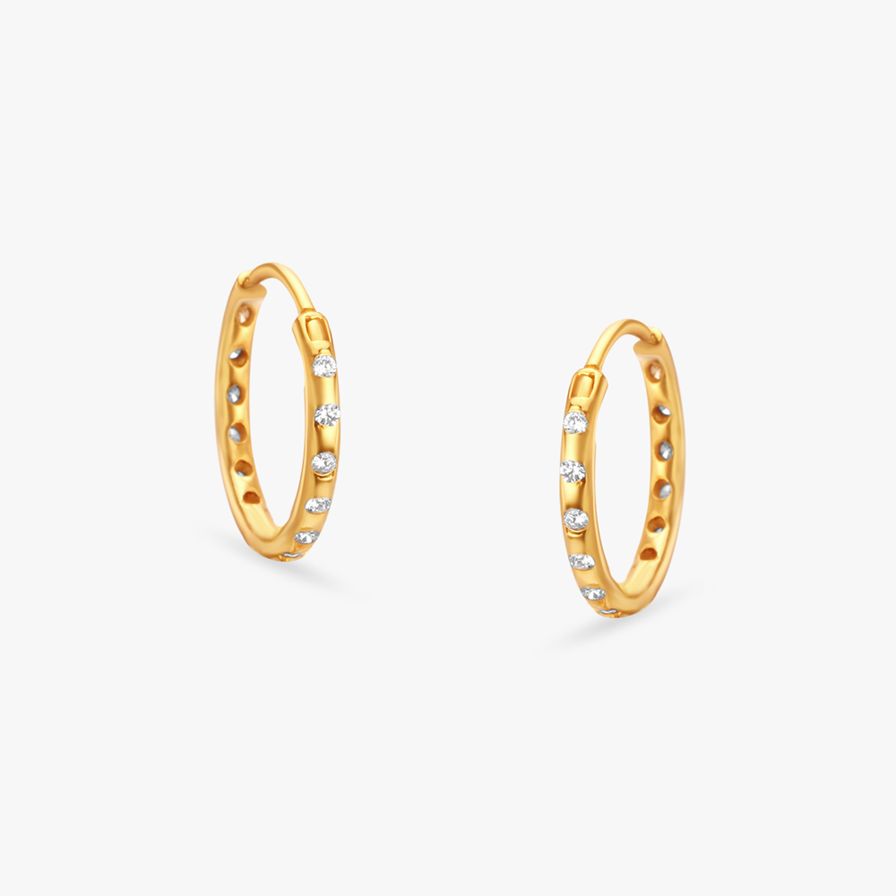 Minimal Polki Diamond Hoop Earrings,,hi-res image number null