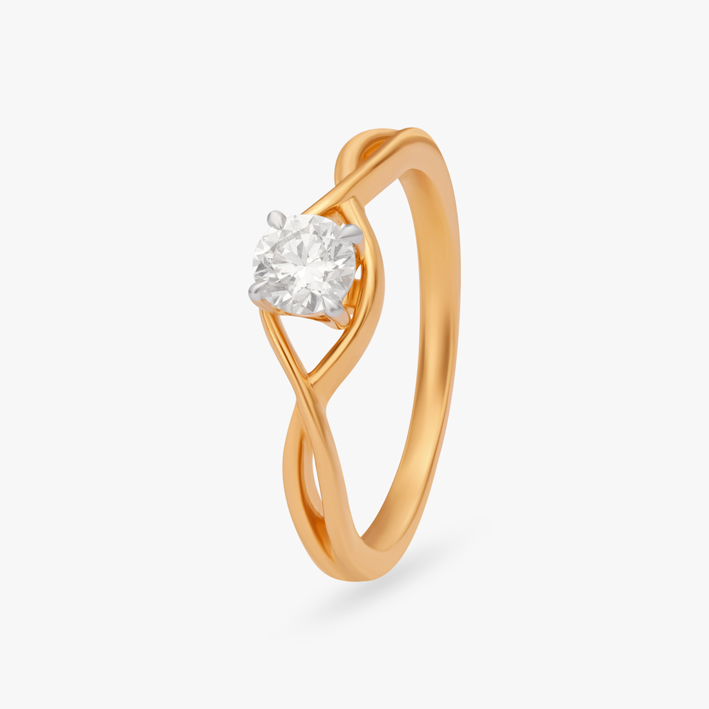 Sparkling Swirl Solitaire Finger Ring,,hi-res image number null