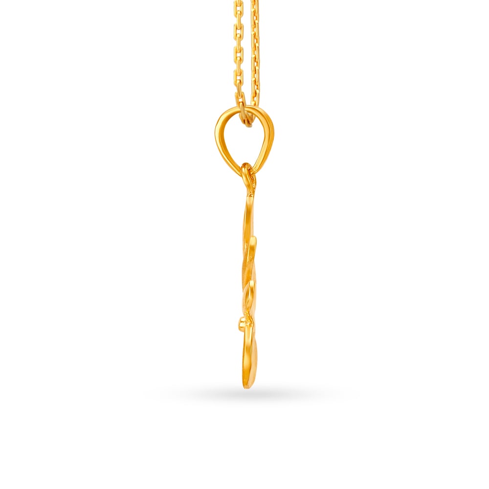 Contemporary Peacock Motif Gold Pendant,,hi-res image number null