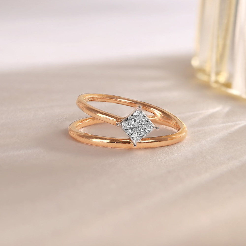 Sleek Chic Gold & Diamond Ring,,hi-res image number null