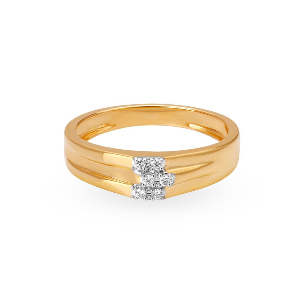Recherche 18 Karat Yellow Gold And Diamond Finger Ring,,hi-res image number null